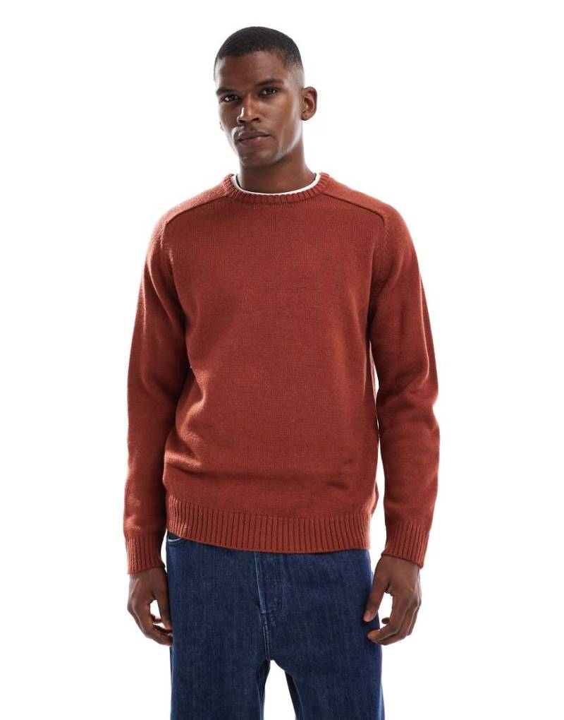 Brave Soul - Pullover in Burnt Orange mit Rundhalsausschnitt von Brave Soul