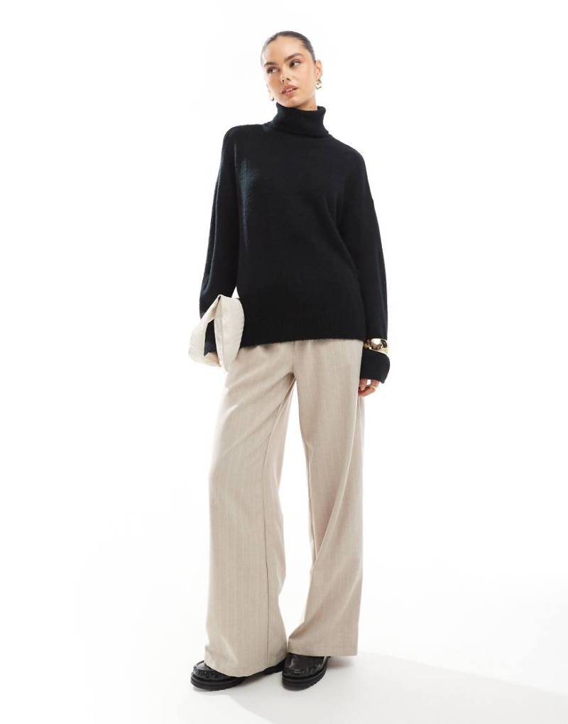 Brave Soul - Schwarzer Strickpullover mit Rollkragen von Brave Soul
