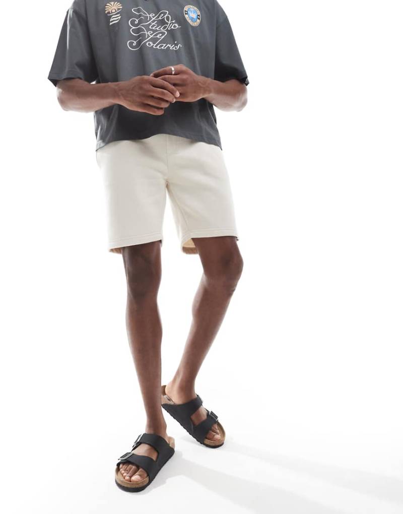 Brave Soul - Shorts aus Jersey in Cremeweiß von Brave Soul