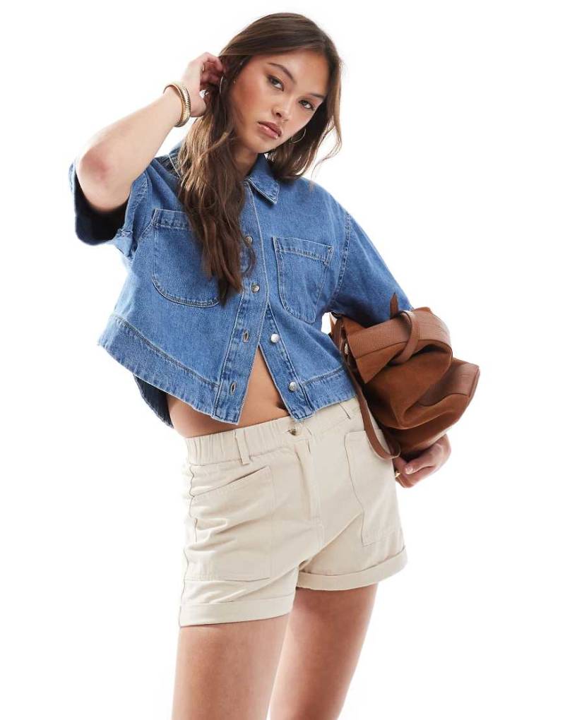 Brave Soul - Shorts in Steinbeige mit hohem Baumwollanteil und Taschen-Neutral von Brave Soul