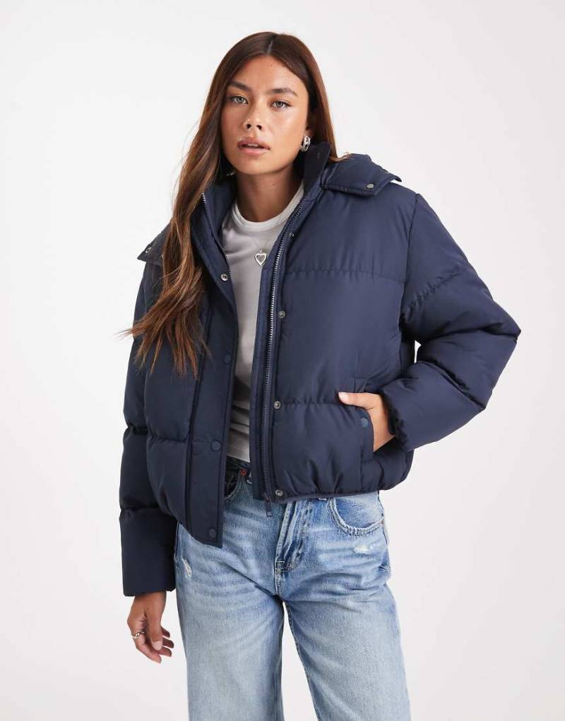 Brave Soul - Steppjacke mit Kapuze in Marineblau von Brave Soul