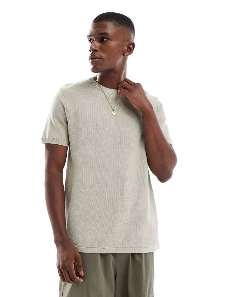 Brave Soul - Strick-T-Shirt in Hellgrün von Brave Soul