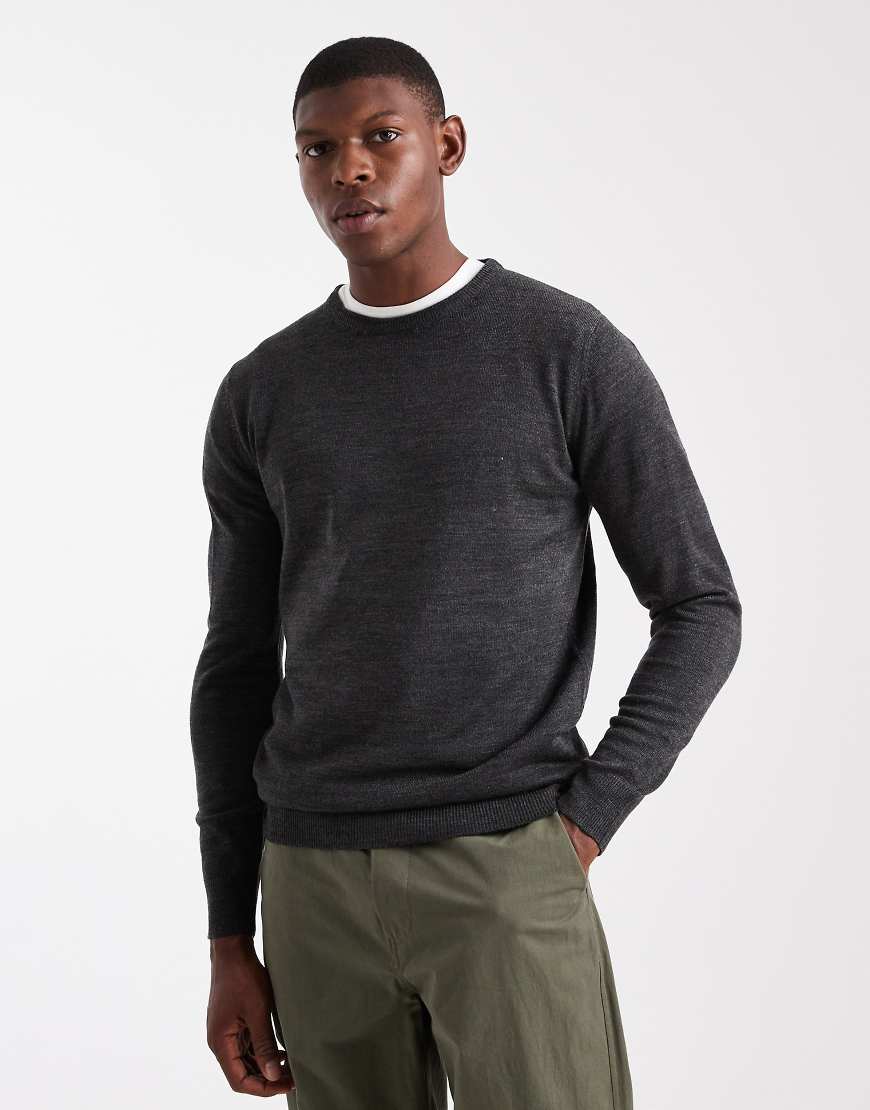 Brave Soul - Strickpullover in Anthrazitgrau mit Rundhalsausschnitt von Brave Soul