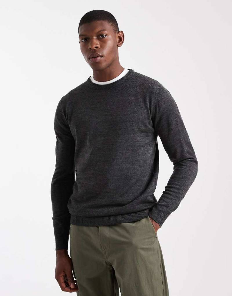 Brave Soul - Strickpullover in Anthrazitgrau mit Rundhalsausschnitt von Brave Soul