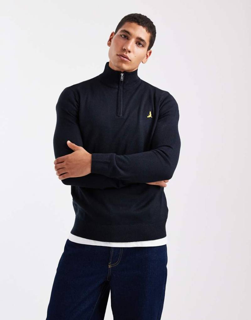 Brave Soul - Strickpullover in Marineblau mit kurzem Reißverschluss von Brave Soul