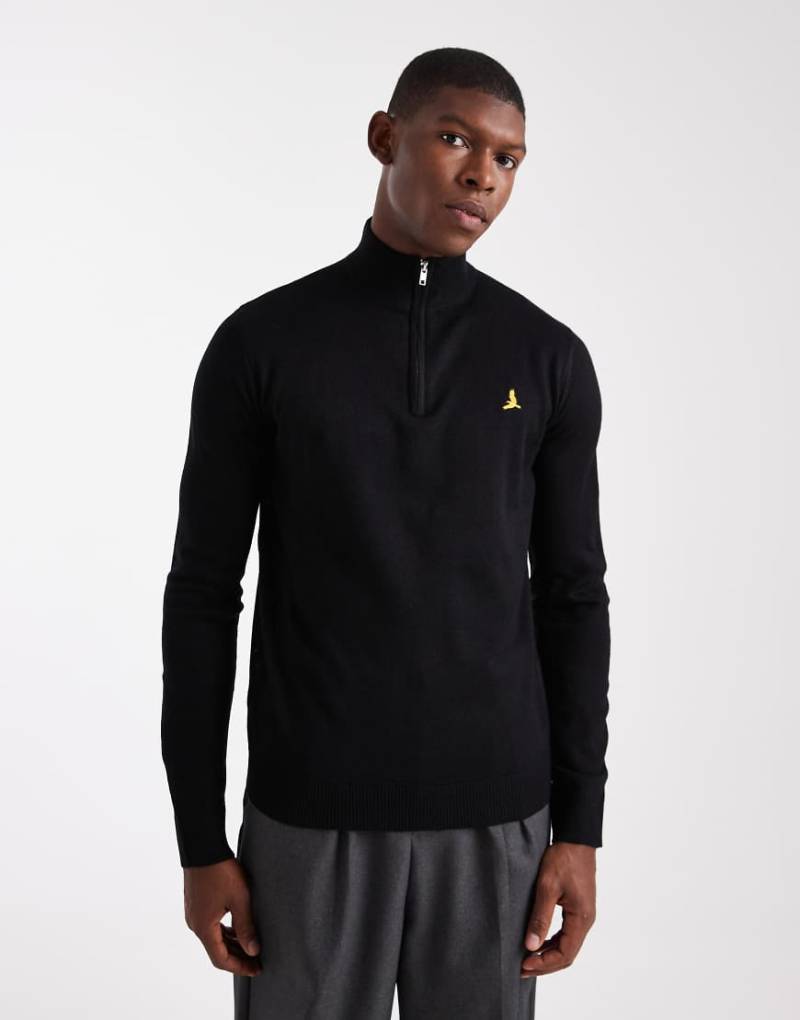 Brave Soul - Strickpullover in Schwarz mit kurzem Reißverschluss von Brave Soul