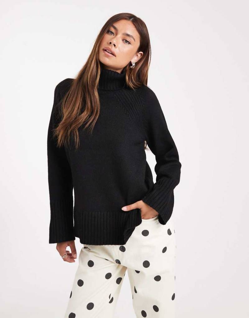 Brave Soul - Weicher, hochgeschlossener Pullover in Schwarz von Brave Soul