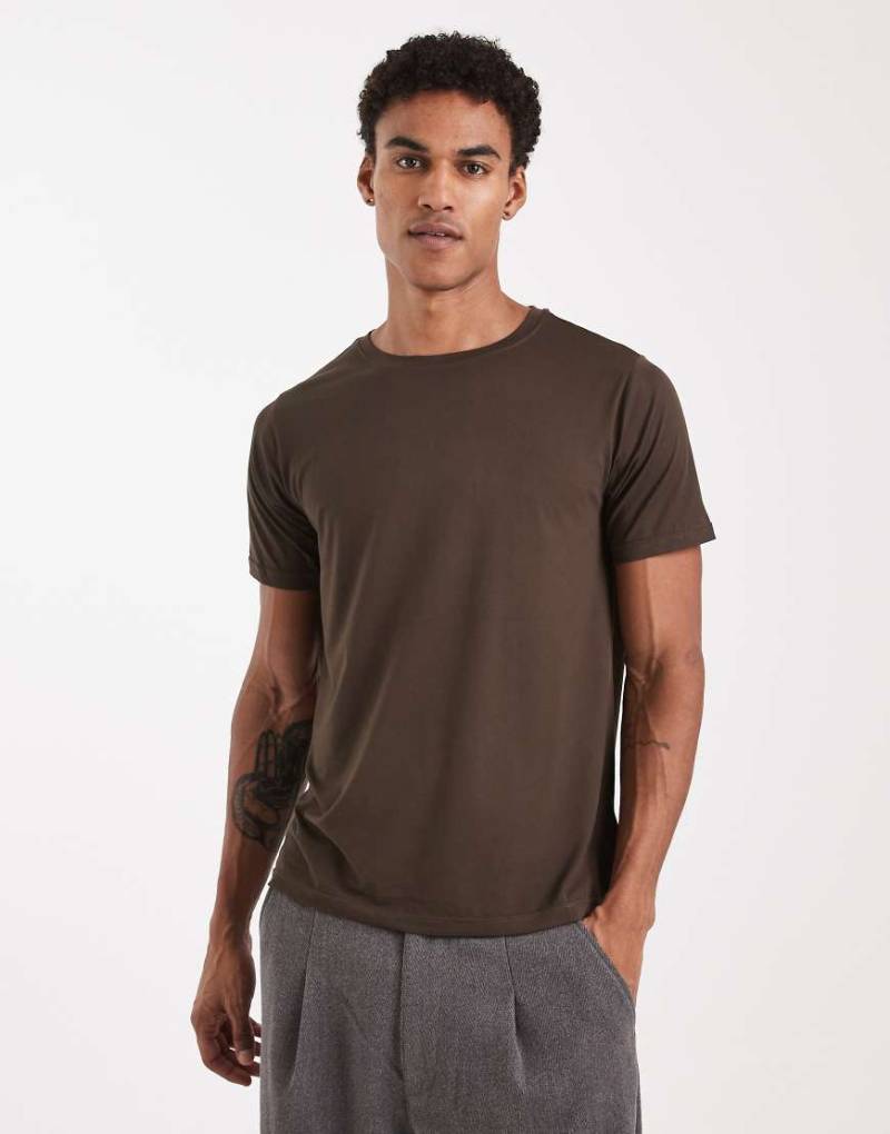 Brave Soul - Weiches T-Shirt in Schokobraun-Brown von Brave Soul