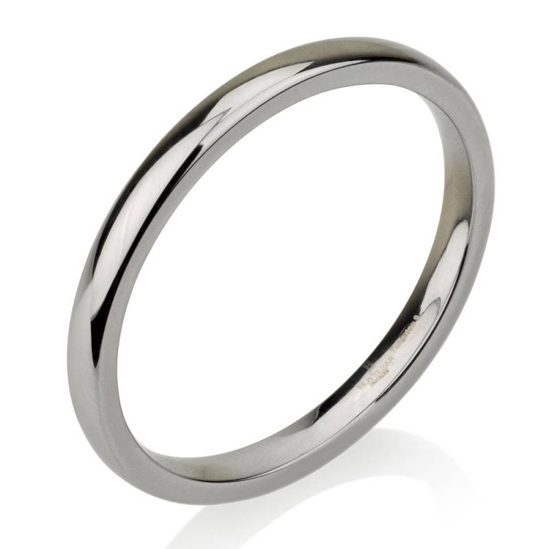 Gewölbte Wolfram Eheringe Stapelring, Zarter Ring, Stapelbarer Ring, Dünne Ringe, 2mm, Weißes Band, Weißer Ring von BravermanOren