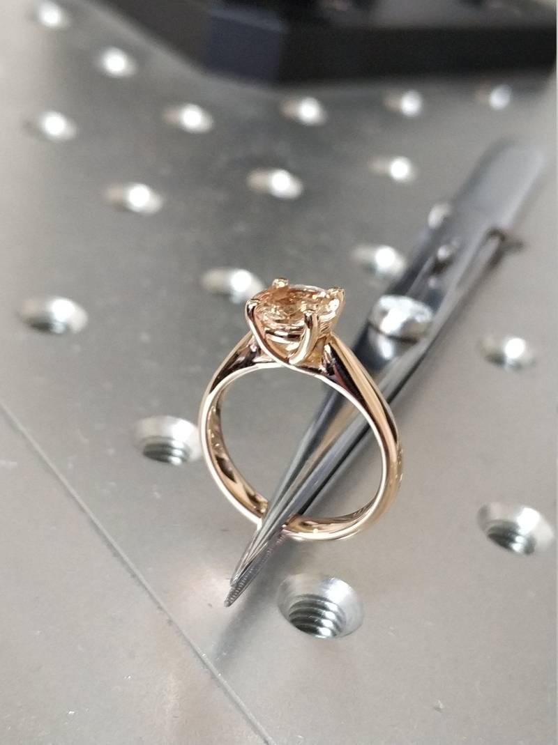 Morganit Verlobungsring Rosegold Solitärring Unikat Frauen - Aine von BravermanOren