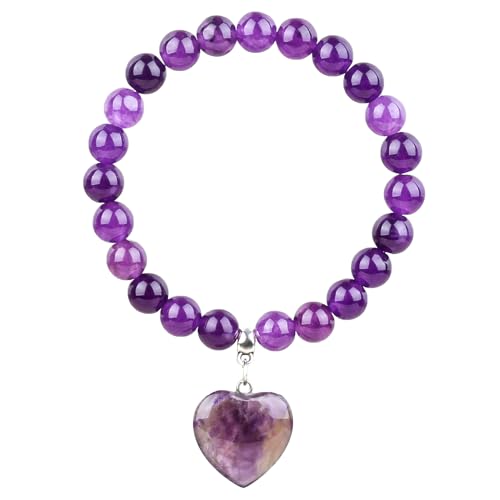 Armband aus Amethyst, elegantes Accessoire für das Handgelenk, Damen, Naturstein, Heilung, für das Energiegleichgewicht, Entspannung, Modeschmuck, mit Amethyststein Armband aus Amethyst, elegantes Accessoire für das Handgelenk, Damen, Naturstein, Heilung, für das Energiegleichgewicht, Entspannung, Modeschmuck, mit Amethyststein von Bravien