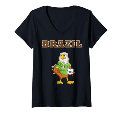 Damen Brasilien Fans T-Shirt mit V-Ausschnitt Damen Brasilien Fans T-Shirt mit V-Ausschnitt von Brazil Fans