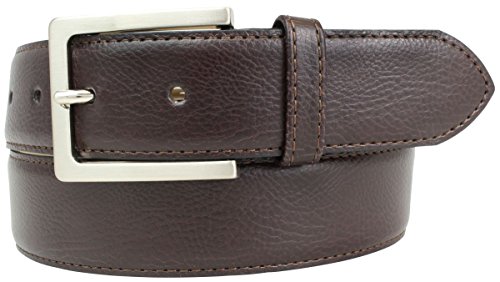 Anzuggürtel 3,5cm mit eleganter Oberfläche | Business-Gürtel für Herren in Schwarz und Braun | Ledergürtel 35mm | Braun 80cm von Brazil Lederwaren