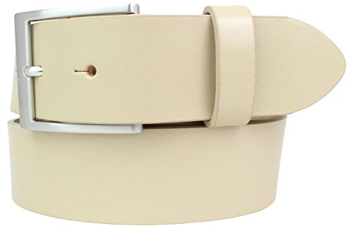 Jeansgürtel aus Vollrindleder 4 cm | Jeans-Gürtel für Damen Herren 40mm | Leder-Gürtel | Beige 90cm von Brazil Lederwaren