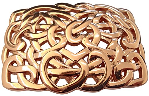 Brazil Lederwaren Gürtelschnalle Knoten Design 4,0 cm | Buckle Wechselschließe Gürtelschließe 40mm Massiv | Wechselgürtel bis 4cm | Roségold von Brazil Lederwaren