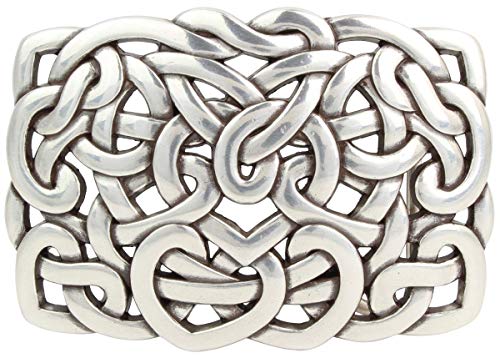 Brazil Lederwaren Gürtelschnalle Knoten Design 4,0 cm | Buckle Wechselschließe Gürtelschließe 40mm Massiv | Wechselgürtel bis 4cm | Silber von Brazil Lederwaren