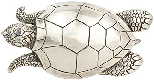 Brazil Lederwaren Gürtelschnalle Schildkröte 4,0 cm | Buckle Wechselschließe Gürtelschließe 40mm Massiv | Wechselgürtel bis 4cm | Silber von Brazil Lederwaren