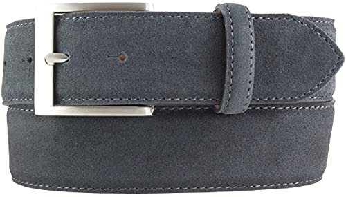 Gürtel aus Veloursleder 4 cm | Velour-Ledergürtel für Damen Herren 40mm | Wildleder-Gürtel 4cm | Anthrazit 100cm von Brazil Lederwaren