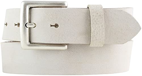 Gürtel aus weichem Vollrindleder Used-Look 4 cm | Jeans-Gürtel für Damen Herren 40mm | Ledergürtel Vintage-Look | Mist 95cm von Brazil Lederwaren