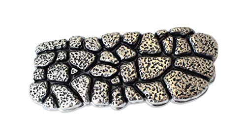 Gürtelschnalle Stone Pattern 2,5cm | Buckle Wechselschließe Gürtelschließe 25mm Massiv | Wechselgürtel bis 2.5cm Breite | Silber von Brazil Lederwaren