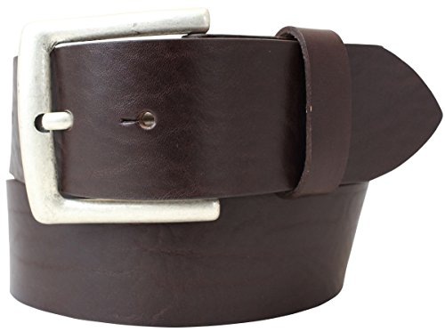 Jeansgürtel aus Vollrindleder 4,5 cm | Leder-Gürtel für Damen Herren 45mm | Breiter Ledergürtel aus echtem Leder | Braun 90cm von Brazil Lederwaren