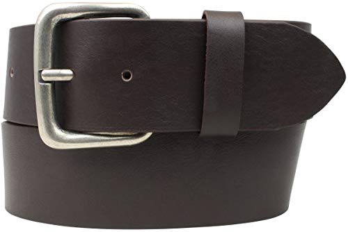 Jeansgürtel aus Vollrindleder 5 cm | Leder-Gürtel für Damen Herren 50mm | Breiter Ledergürtel aus echtem Leder | Braun 85cm von Brazil Lederwaren