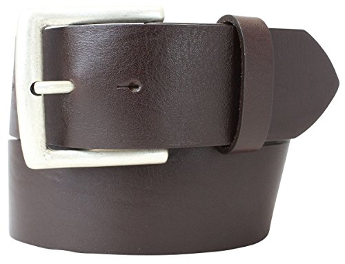 Jeansgürtel aus Vollrindleder 5 cm | Leder-Gürtel für Damen Herren 50mm | Breiter Ledergürtel aus echtem Leder | Braun 90cm von Brazil Lederwaren