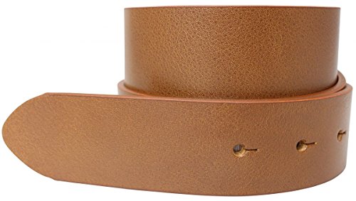 Wechselgürtel aus Vollrindleder ohne Schnalle 4 cm | Druckknopf-Gürtel für Damen Herren 40mm | Leder-Gürtel 4cm | Tabac 95cm von Brazil Lederwaren