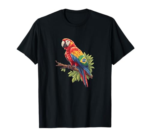 Mehrfarbiges brasilianisches Papageienkostüm für Erwachsene und Kinder T-Shirt Mehrfarbiges brasilianisches Papageienkostüm für Erwachsene und Kinder T-Shirt von Brazil Parrot Outfit