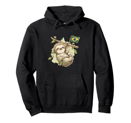 Cooles brasilianisches Faultier Kostüm für Jungen und Mädchen Pullover Hoodie von Brazil Sloth Outfit