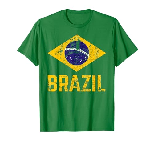 BRASILIEN Flagge BRAZIL Damen Herren Kinder BRASILIEN Retro T-Shirt BRASILIEN Flagge BRAZIL Damen Herren Kinder BRASILIEN Retro T-Shirt von Brazil Family Shop
