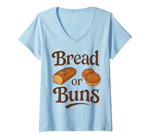 Damen Humor Bäckerei mit Brot und Brötchen T-Shirt mit V-Ausschnitt von Bread Bakery Humor