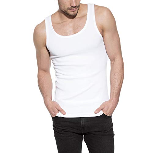 2 T-Shirts, ohne Ärmel, Bio-Baumwolle, 2 Stück, 90124-0001-003, Weiß, 90124-0001-003 L von Bread & Boxers