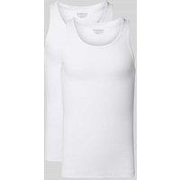 Bread & Boxers Tanktop mit gerippten Abschlüssen in Weiss, Größe M von Bread & Boxers