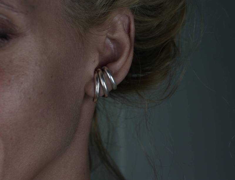 sterling Silber Flow Lobe Ohrringe Moderner Ohrschmuck von BreakAstone