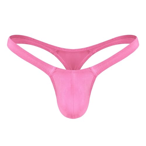 BreakEgg Herren Sexy G-String Thong Unterwäsche Weiche Bequeme Herren T-Rücken-Slips (Rosa,Einheitsgröße) von BreakEgg