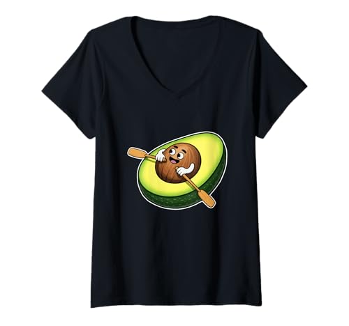 Damen Avocado Rudern Lake Lover Rower T-Shirt mit V-Ausschnitt Damen Avocado Rudern Lake Lover Rower T-Shirt mit V-Ausschnitt von Breakfast Fan Gifts