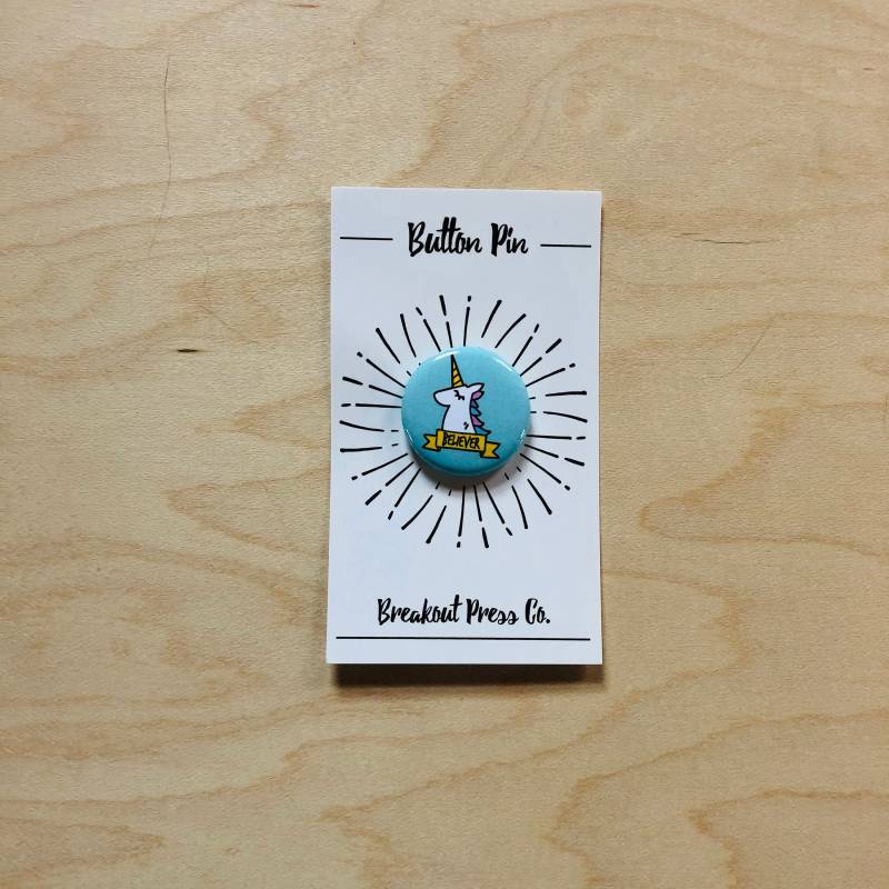 Einhorn Button Pin, Pinback Button, Believer Geschenk Für Kollegen, Sie, Ihn Einhorn Button Pin, Pinback Button, Believer Geschenk Für Kollegen, Sie, Ihn von BreakoutPressCo