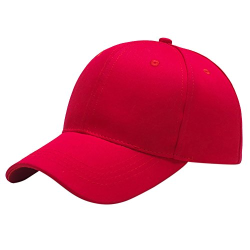 Breampot Baseball Cap Herren Damen Unisex Kappe Verstellbar Baseboard Baseballkappe Mütze Outdoor Baseballkappe (Rot) von Breampot