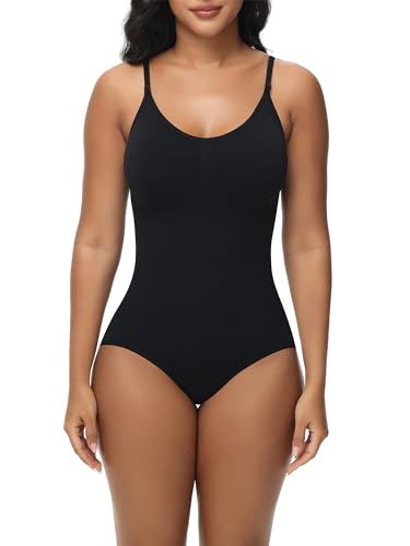 Breampot Shapewear Damen Bauchweg Bodysuit Formender Vielseitige Body Shper Frauen atmungsaktiven Materialien mit Verstellbarer Schultergurt (L/XL, Hüften Umwickeln-Schwarz) von Breampot