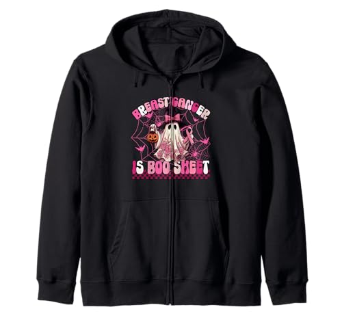 Brustkrebs ist Boo Bettlaken niedlich im Oktober tragen wir Schleife rosa Kapuzenjacke von Breast Cancer Awarenes for Men Women Girls Kids