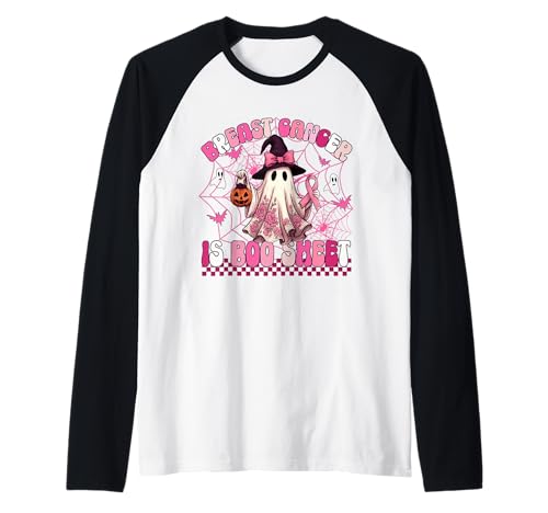 Brustkrebs ist Boo Bettlaken niedlich im Oktober tragen wir Schleife rosa Raglan von Breast Cancer Awarenes for Men Women Girls Kids