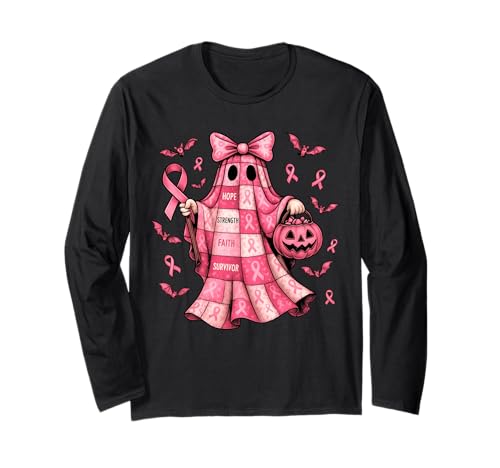 Brustkrebs süß für Frauen im Oktober tragen wir Piink Ghost Langarmshirt Brustkrebs süß für Frauen im Oktober tragen wir Piink Ghost Langarmshirt von Breast Cancer Awarenes for Men Women Girls Kids