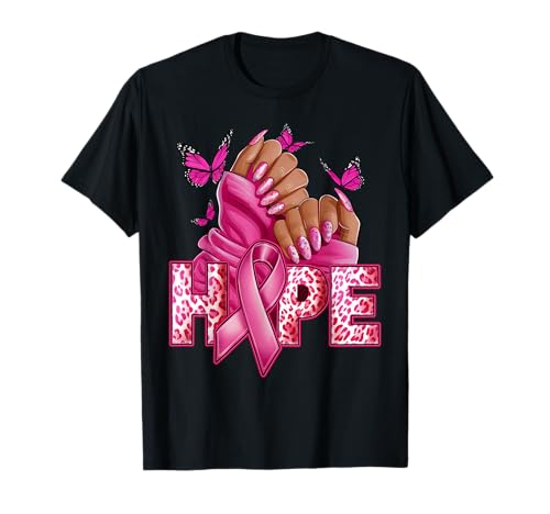 Hope – Brustkrebs-Bewusstsein Rosa Nagel Pink Ribbon Woman T-Shirt von Breast Cancer Awareness Apparels.