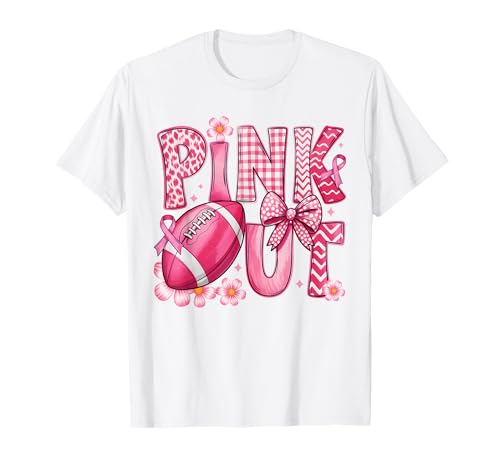 Support Brustkrebs-Bewusstsein Pink Out Fußball Bogen Frauen T-Shirt von Breast Cancer Awareness Apparels.
