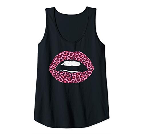 Damen Pink Leopard Print Lips Breast Cancer Awareness Women Gift Tank Top Damen Pink Leopard Print Lips Breast Cancer Awareness Women Gift Tank Top von Breast Cancer Awareness Clothes For Women Gifts