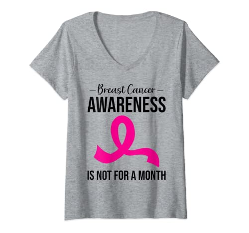 Damen Brustkrebs-Bewusstsein für Brustkrebs-Bewusstsein T-Shirt mit V-Ausschnitt Damen Brustkrebs-Bewusstsein für Brustkrebs-Bewusstsein T-Shirt mit V-Ausschnitt von Breast Cancer Awareness Gifts