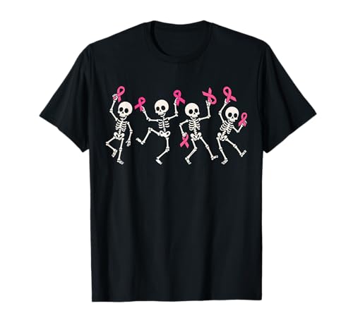 Pink Ribbon Brustkrebs-Bewusstseins-Skelett, Damen, Herren, Kinder T-Shirt von Breast Cancer Awareness Halloween Shirt Women Men