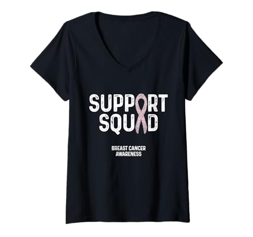 Damen Support The Fighters Brustkrebs-Bewusstseins-Kriegerunterstützung T-Shirt mit V-Ausschnitt Damen Support The Fighters Brustkrebs-Bewusstseins-Kriegerunterstützung T-Shirt mit V-Ausschnitt von Breast Cancer Awareness In October Apparel & Gifts