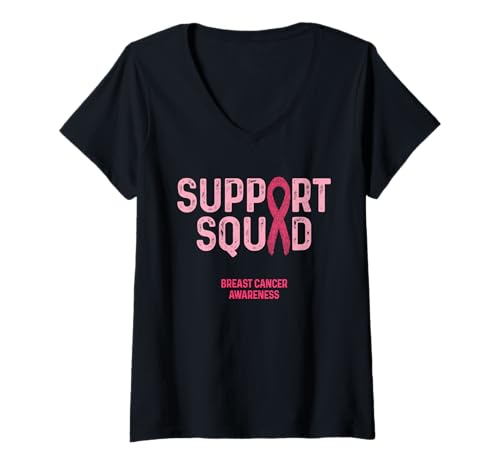 Damen Support The Fighters Brustkrebs-Bewusstseins-Kriegerunterstützung T-Shirt mit V-Ausschnitt Damen Support The Fighters Brustkrebs-Bewusstseins-Kriegerunterstützung T-Shirt mit V-Ausschnitt von Breast Cancer Awareness In October Apparel & Gifts